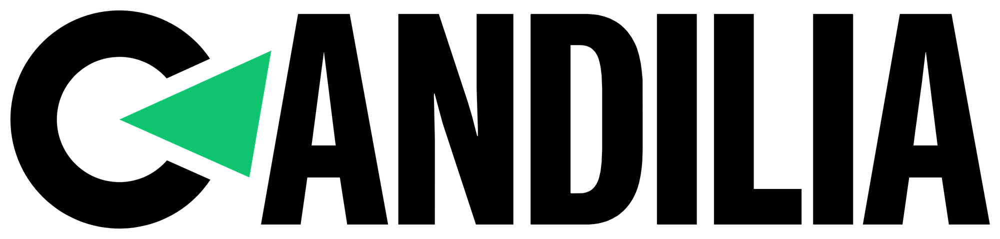 Candilia logo in black and green, for light backgrounds